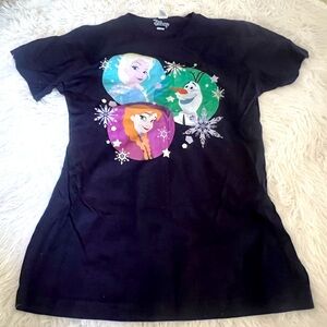 New Disney Frozen Navy Tee Anna Elsa Olaf Adult Medium